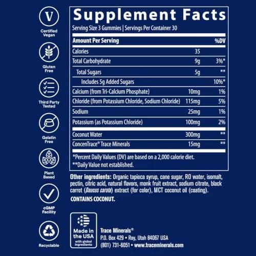 Trace Minerals Electrolyte Stamina Gummies, Watermelon, 90 Count | Boost Energy & Hydration thumbnail 3
