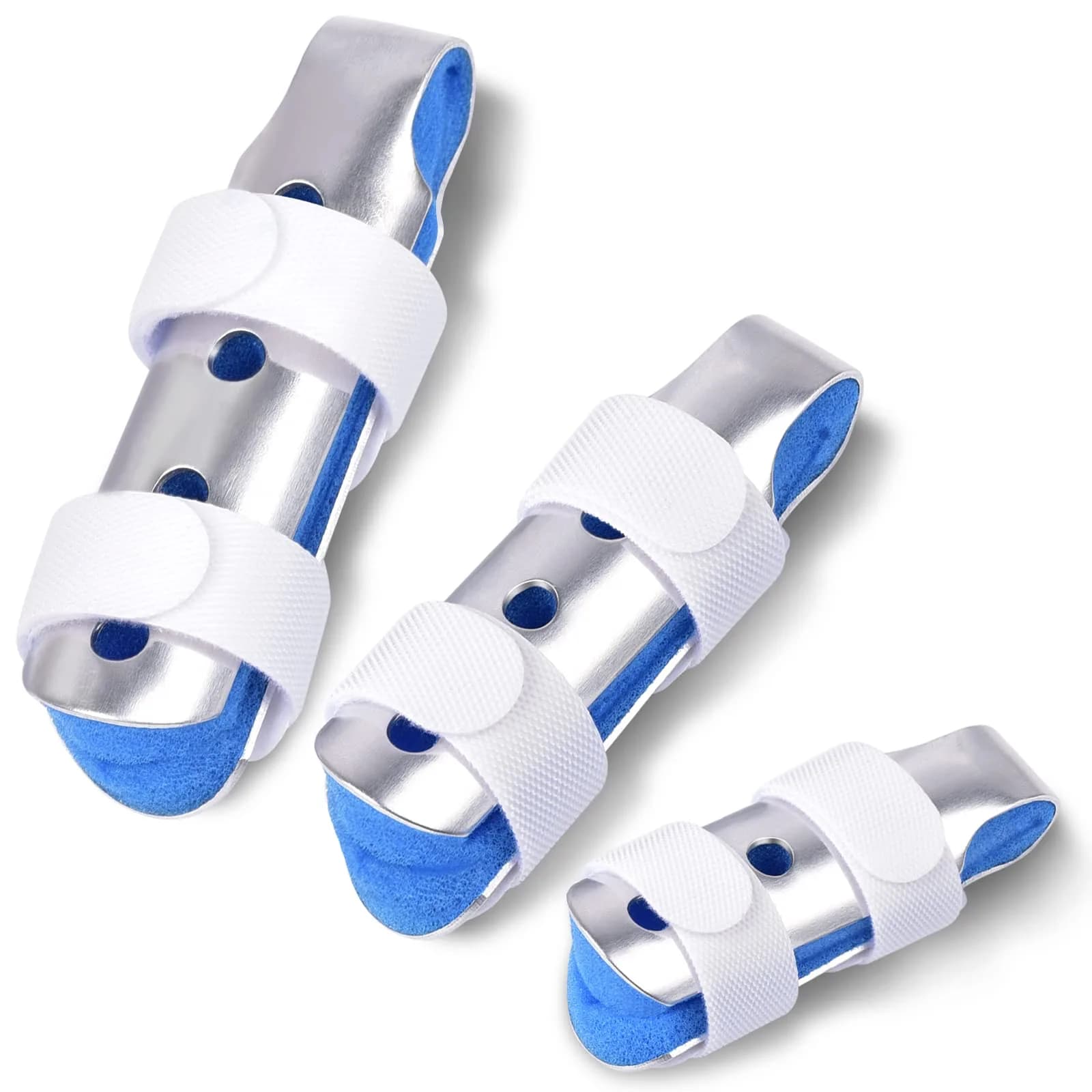 Sopito Finger Splint 3-Size Set for Middle, Pinky & Thumb | Lightweight Orthopedic Support