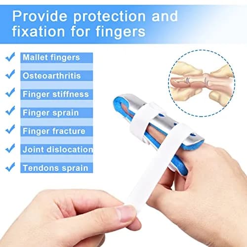 Sopito Finger Splint 3-Size Set for Middle, Pinky & Thumb | Lightweight Orthopedic Support thumbnail 2
