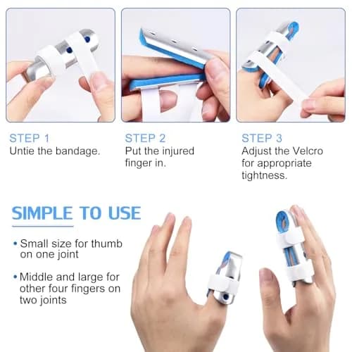 Sopito Finger Splint 3-Size Set for Middle, Pinky & Thumb | Lightweight Orthopedic Support thumbnail 3