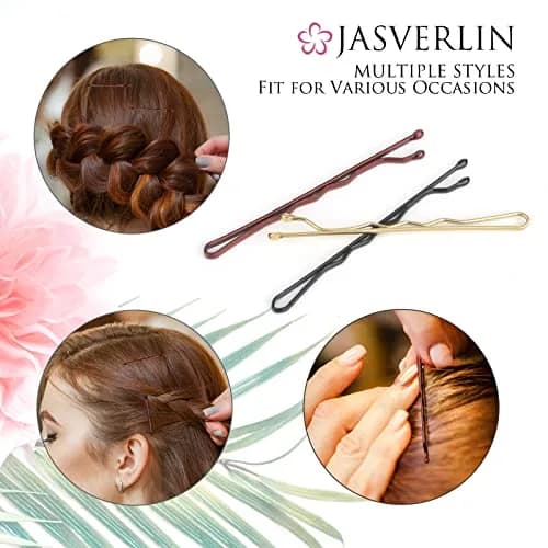 JASVERLIN Large Brown Bobby Pins 6 cm (2.4 inches) 100 Pcs | Firm Hold Hair Pins for All Hair Types thumbnail 5