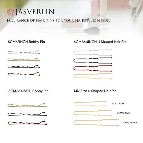 JASVERLIN Large Brown Bobby Pins 6 cm (2.4 inches) 100 Pcs | Firm Hold Hair Pins for All Hair Types thumbnail 7