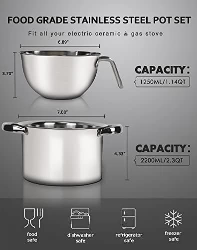 Marsheepy 1.1QT Double Boiler Melting Pot with 2QT 304 Stainless Steel Pot | Kitchen & Dining thumbnail 2