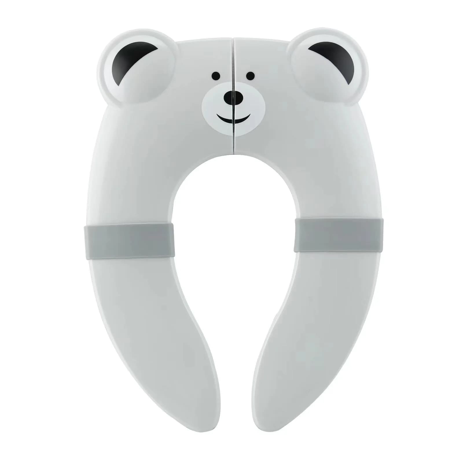 PandaEar Folding Froggy Travel Toilet Seat | Silicone Toddler Potty Seat with Non-Slip Pads (Grey Bear) - view 7