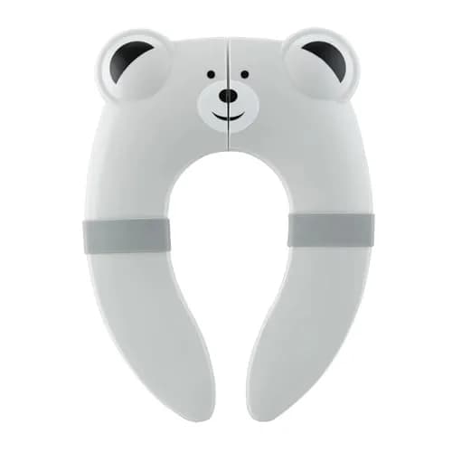 PandaEar Folding Froggy Travel Toilet Seat | Silicone Toddler Potty Seat with Non-Slip Pads (Grey Bear) thumbnail 7