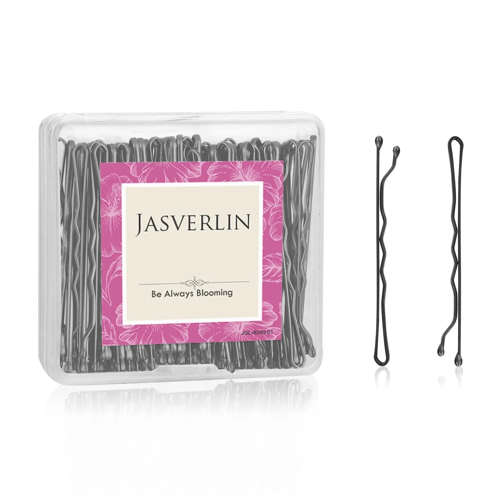 JASVERLIN Large Black Bobby Pins 6cm (2.4 inches) | Secure Hold for All Hair Types — Black