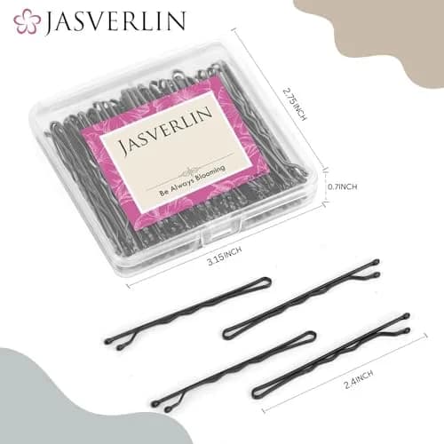 JASVERLIN Large Black Bobby Pins 6cm (2.4 inches) | Secure Hold for All Hair Types thumbnail 2