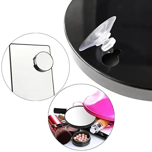 TTSAM 10X Magnifying Makeup Mirror with Tweezers & Suction Cups | 10.9 cm (4.3 inches) Round Black thumbnail 6