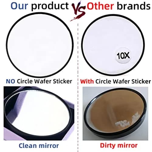 TTSAM 10X Magnifying Makeup Mirror with Tweezers & Suction Cups | 10.9 cm (4.3 inches) Round Black thumbnail 7