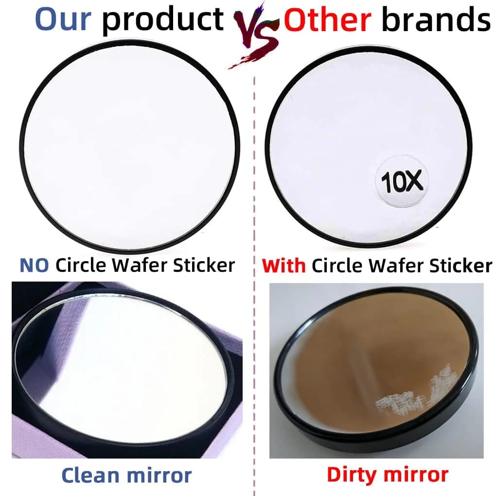TTSAM 10X Magnifying Makeup Mirror with Tweezers & Suction Cups | 10.9 cm (4.3 inches) Round Black - view 7