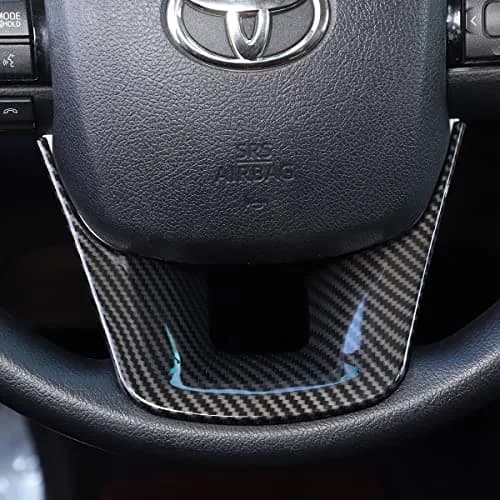 CHEAYAR Carbon Fiber Pattern Steering Wheel Trim Cover for Toyota Fortuner 2016-2022 | Interior Protection Frame thumbnail 5