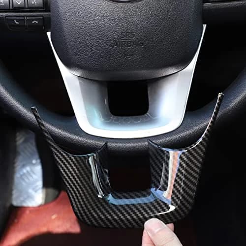 CHEAYAR Carbon Fiber Pattern Steering Wheel Trim Cover for Toyota Fortuner 2016-2022 | Interior Protection Frame thumbnail 7