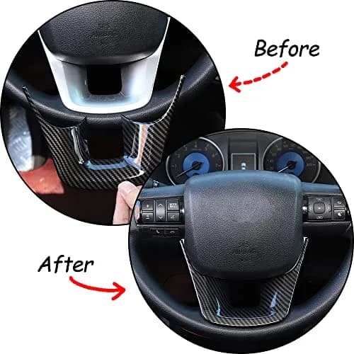 CHEAYAR Carbon Fiber Pattern Steering Wheel Trim Cover for Toyota Fortuner 2016-2022 | Interior Protection Frame thumbnail 2