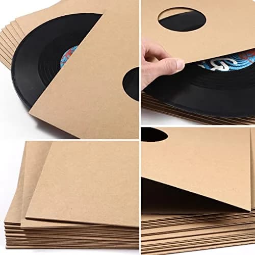 Facmogu 10PCS 12in Vinyl Record Sleeves | Thick 350gsm Kraft Cardboard LP Covers for 12-inch Vinyl thumbnail 6