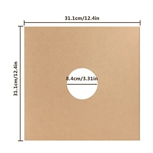 Facmogu 10PCS 12in Vinyl Record Sleeves | Thick 350gsm Kraft Cardboard LP Covers for 12-inch Vinyl thumbnail 7