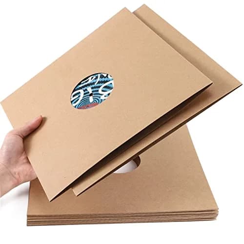 Facmogu 10PCS 12in Vinyl Record Sleeves | Thick 350gsm Kraft Cardboard LP Covers for 12-inch Vinyl thumbnail 8