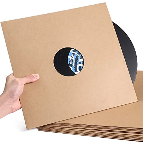 Facmogu 10PCS 12in Vinyl Record Sleeves | Thick 350gsm Kraft Cardboard LP Covers for 12-inch Vinyl thumbnail 2