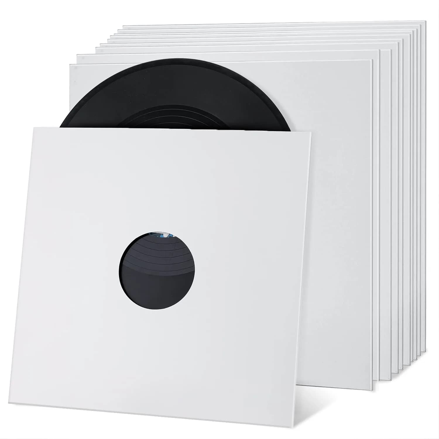 Facmogu 10PCS 12-inch Vinyl Record Sleeves 30.48cm (12 inch) | Acid-Free Cardboard LP Covers for 33 RPM Records - main product image