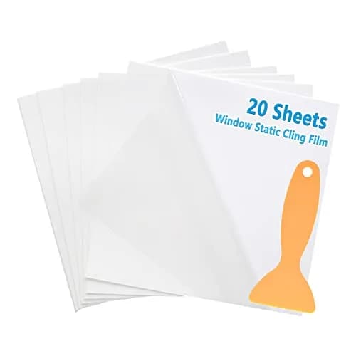 PUSNMI Clear Static Cling Film Sheets 16.4cm x 16.4cm (6.3''x6.3'') | 20PCS for Windshield & Glass thumbnail 1