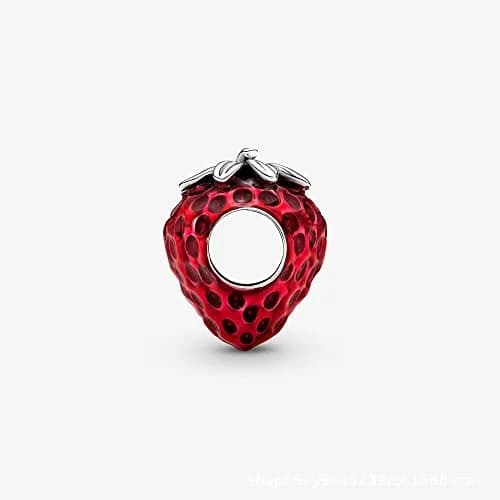 Lkwidi Strawberry Charm 925 Sterling Silver Pendant, 2.6cm x 0.9cm | Compatible with European & US Bracelets thumbnail 4