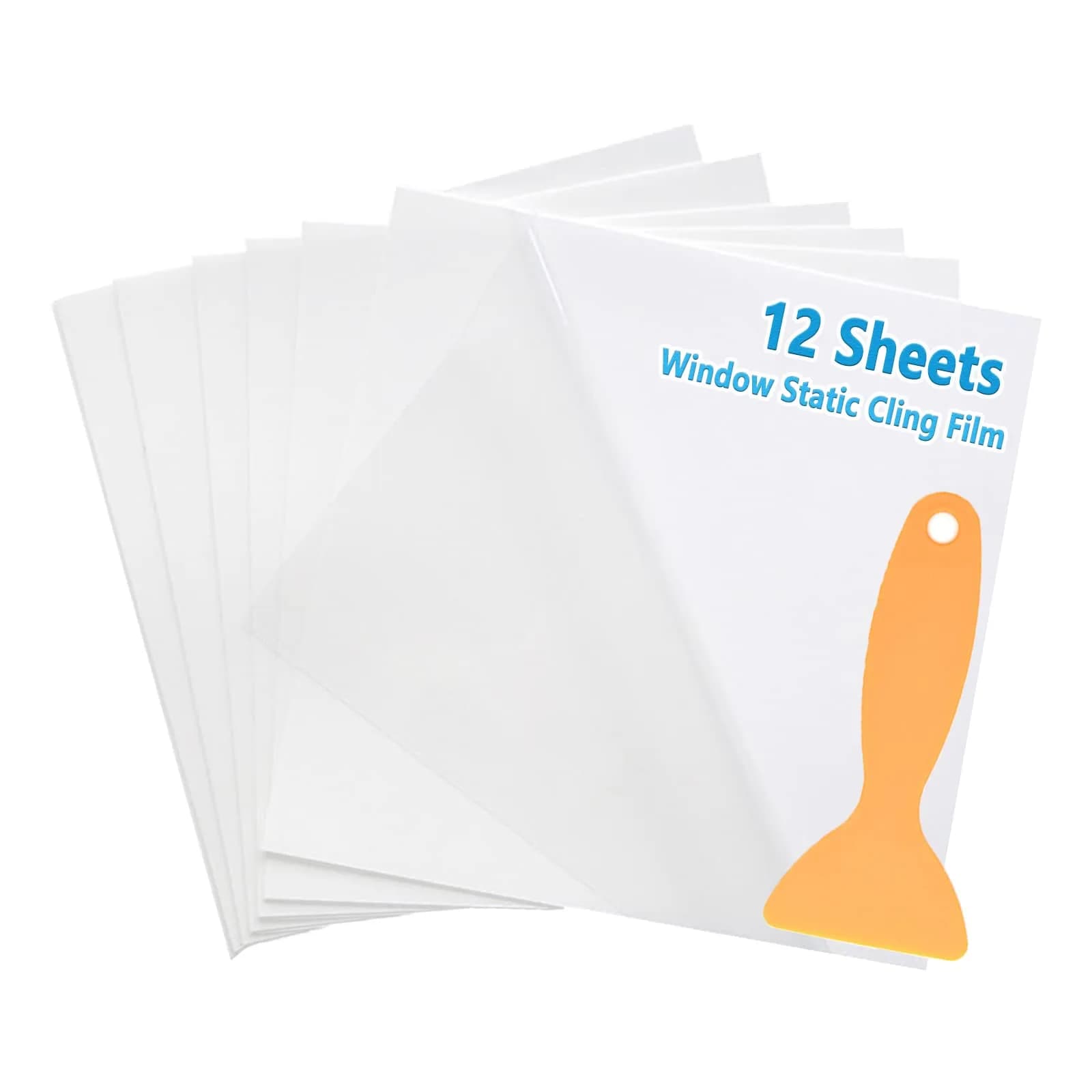 PUSNMI Clear Static Cling Film 12PCS 16cm x 16cm (6.3"x6.3") | Reusable Window Decal Applicator - main product image