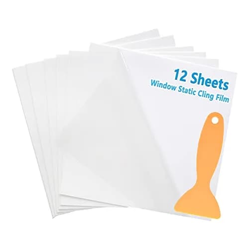 PUSNMI Clear Static Cling Film 12PCS 16cm x 16cm (6.3"x6.3") | Reusable Window Decal Applicator thumbnail 1