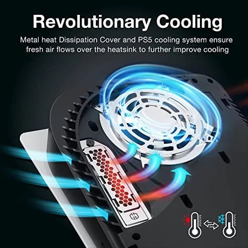 GRAUGEAR Metal Heat Dissipation Cover for PS5 M.2 SSD Expansion Slot | Cooling and Dust Proof (Silver) thumbnail 4