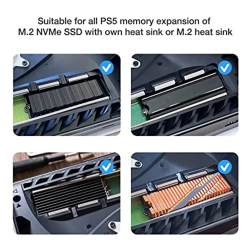 GRAUGEAR Metal Heat Dissipation Cover for PS5 M.2 SSD Expansion Slot | Cooling and Dust Proof (Silver) thumbnail 5