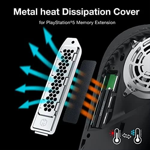 GRAUGEAR Metal Heat Dissipation Cover for PS5 M.2 SSD Expansion Slot | Cooling and Dust Proof (Silver) thumbnail 3