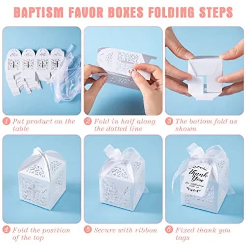 MTLEE Pink Baptism Rosary Set for Guests, First Communion Favors, 100 Pcs | Catholic Holy Communion Party Decor thumbnail 4