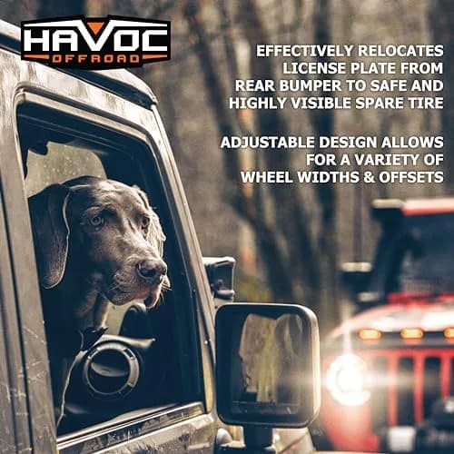 HAVOC OFFROAD License Plate Relocation for Ford Bronco | Adjustable Steel Black | HFB-05-001 | 2021-2025 thumbnail 7