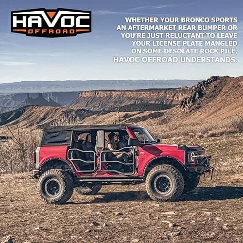 HAVOC OFFROAD License Plate Relocation for Ford Bronco | Adjustable Steel Black | HFB-05-001 | 2021-2025 thumbnail 8
