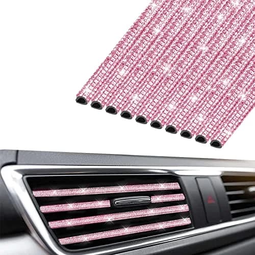 INSAUTO Bling Car Air Vent Outlet Trim Strip 10pcs Pink | Sparkle Up Your Car Interior thumbnail 1