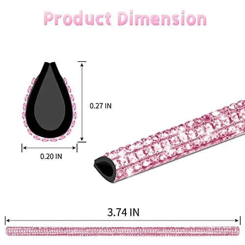 INSAUTO Bling Car Air Vent Outlet Trim Strip 10pcs Pink | Sparkle Up Your Car Interior thumbnail 4