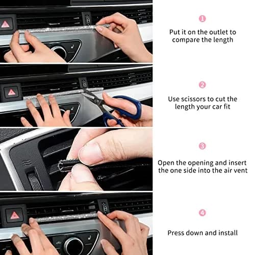 INSAUTO Bling Car Air Vent Outlet Trim Strip 10pcs Pink | Sparkle Up Your Car Interior thumbnail 5