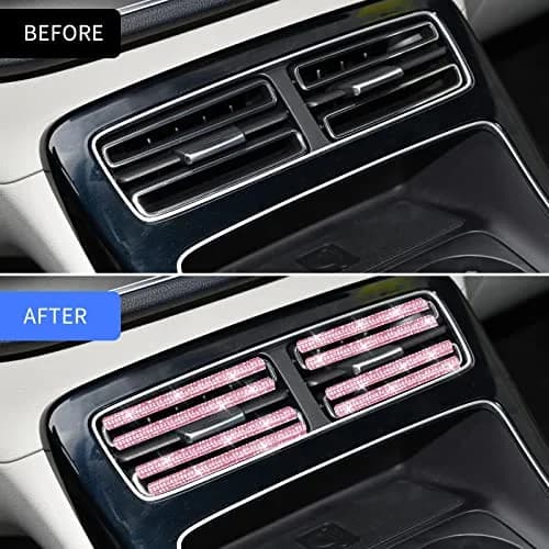 INSAUTO Bling Car Air Vent Outlet Trim Strip 10pcs Pink | Sparkle Up Your Car Interior thumbnail 7