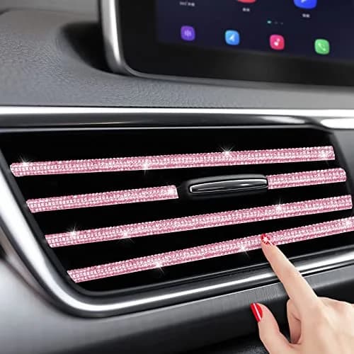 INSAUTO Bling Car Air Vent Outlet Trim Strip 10pcs Pink | Sparkle Up Your Car Interior thumbnail 2