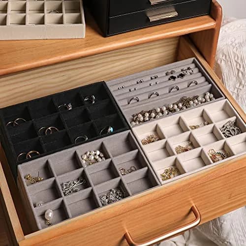 Frebeauty Jewelry Trays for Drawer | Set of 6 Velvet Organizer & Storage thumbnail 8