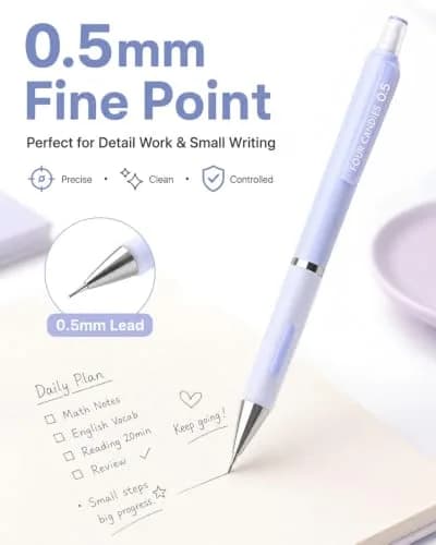 Four Candies 0.5mm Pastel Mechanical Pencil Set with Case, 3-Pack | Precision Writing for Students & Professionals thumbnail 3
