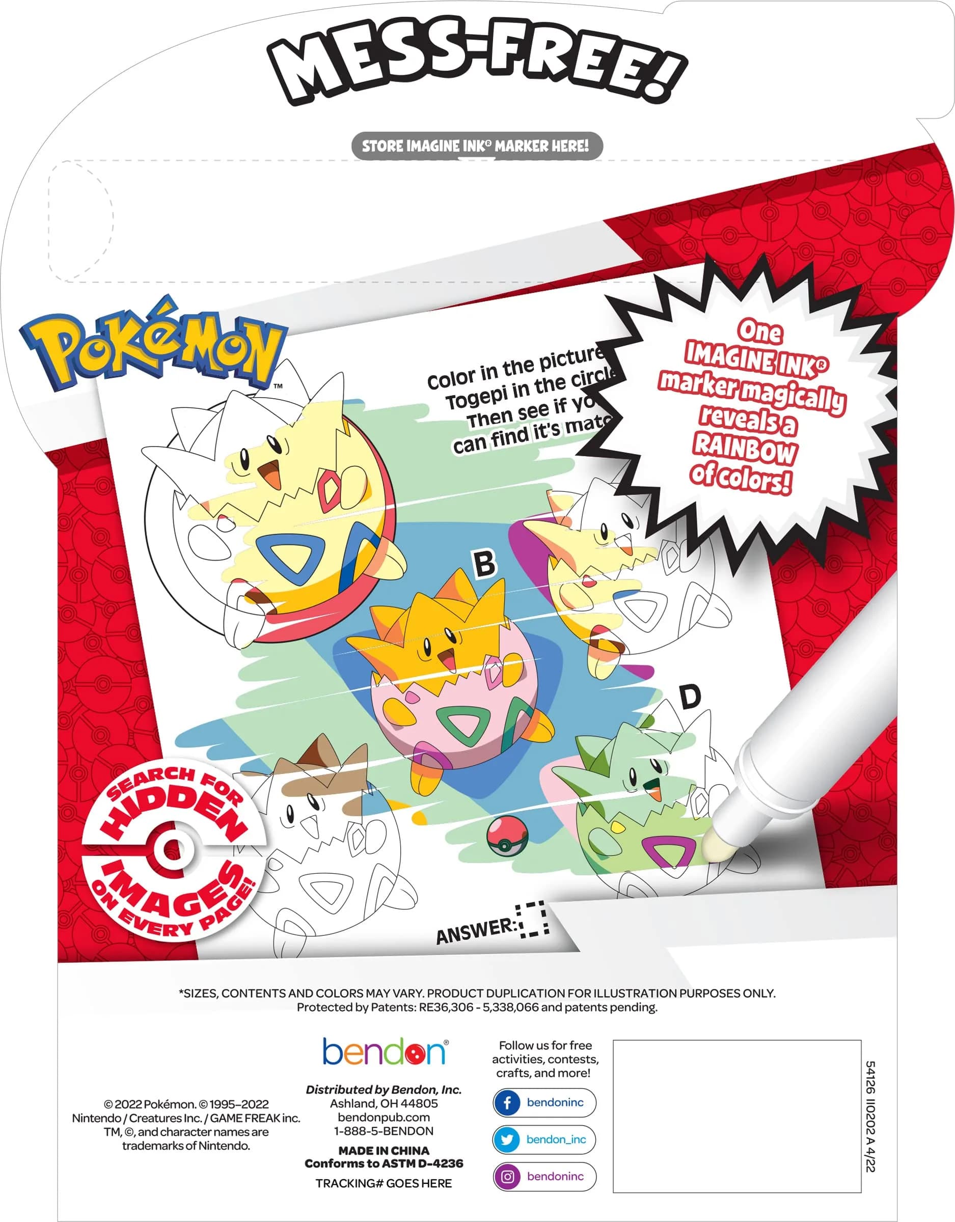 Bendon Imagine Ink Pokemon Magic Ink Pictures and Game Book with Mess Free Marker - view 2