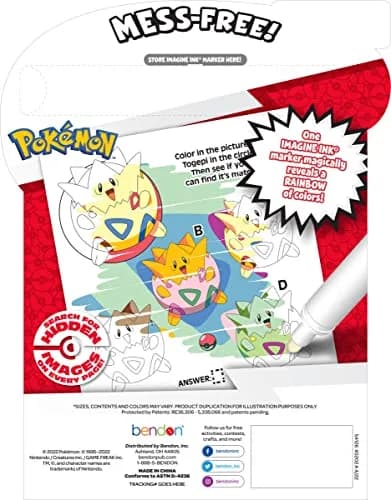 Bendon Imagine Ink Pokemon Magic Ink Pictures and Game Book with Mess Free Marker thumbnail 2