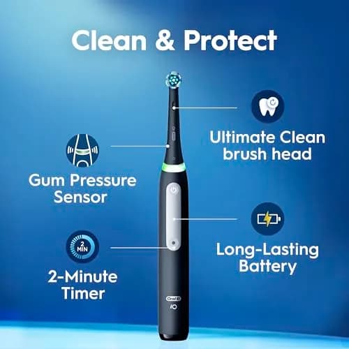 Oral-B iO Series 3 Limited Rechargeable Electric Toothbrush | 3 Modes, Pressure Sensor, 2 Brush Heads, Travel Case thumbnail 2