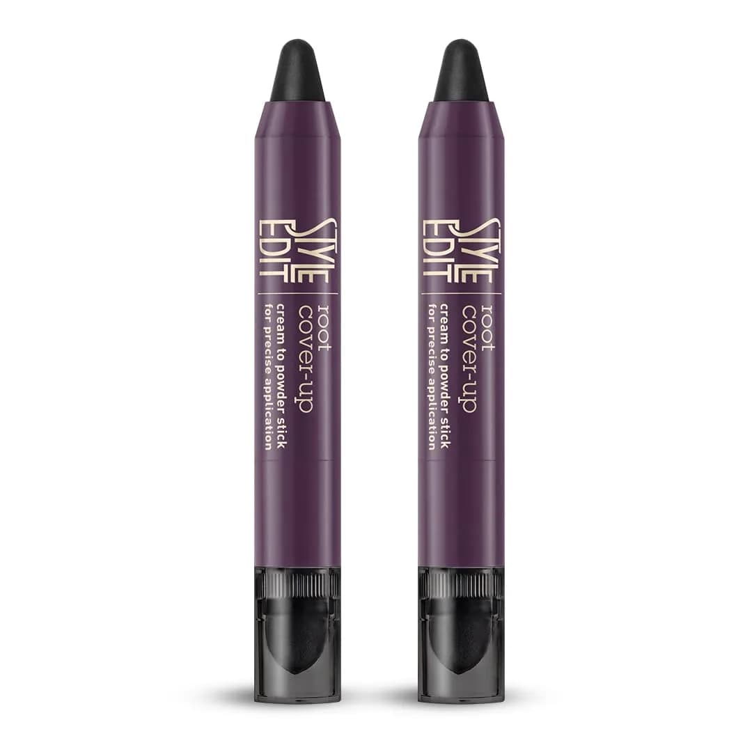 Style Edit Root Touch Up Stick | Temporary Hair Color for Gray Roots | Salon-Quality, Transfer-Resistant | Black, 0.11 oz (Pack of 2)