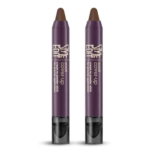 STYLE EDIT Root Touch Up Stick | Temporary Hair Color for Gray Roots | Transfer-Resistant, Salon-Quality | Medium Brown, 0.11 oz (Pack of 2) thumbnail 1
