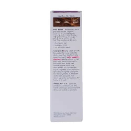 STYLE EDIT Root Touch Up Stick | Temporary Hair Color for Gray Roots | Transfer-Resistant, Salon-Quality | Medium Brown, 0.11 oz (Pack of 2) thumbnail 8