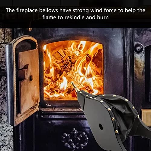 Foedo Fireplace Bellows 17"x 7.5" | Large Wood Stove & Fire Pit Tool with Hanging Strap thumbnail 4