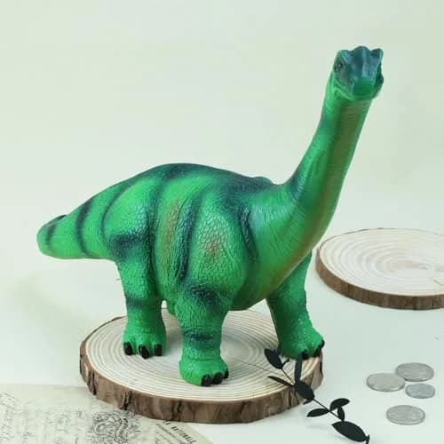 MASSJOY Resin Large Brachiosaurus Piggy Bank | Eco-Friendly Kid's Coin Bank (16in x 12in) thumbnail 3