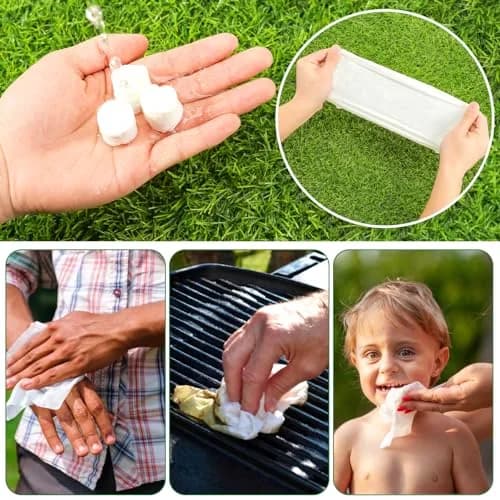 fancyou Compressed Towel Tablets 100 Count (Pack of 1) | Disposable Face Washcloths for Travel, Gym, Home thumbnail 8