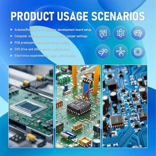 CQRobot 100 Pieces Green Standard Computer Jumper Caps with Handle 2.54mm (0.1 Inch) | For Arduino Raspberry Pi PCB PC DVD HDD Motherboard thumbnail 5