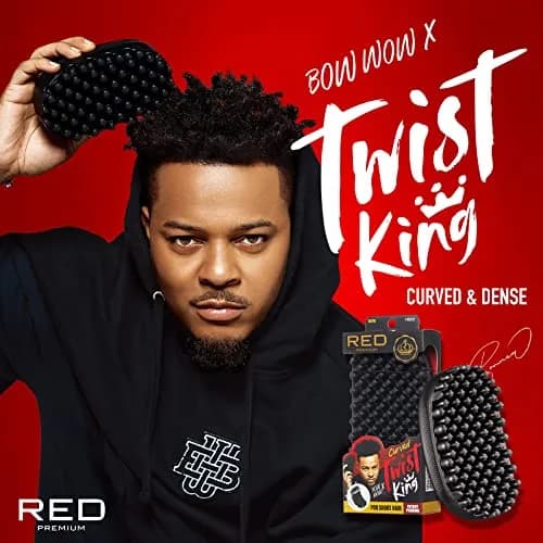 Red by Kiss Bow Wow X Twist King Luxury Twist Styler Washable, Durable, Crumb Free, Twist Brush for Afro Curl thumbnail 4